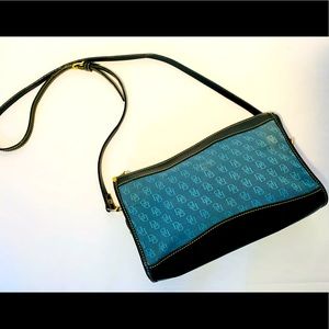 Vintage Dooney & Bourke Blue Leather Canvas Bag